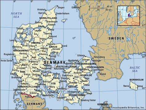 MAP Denmark On A World Map